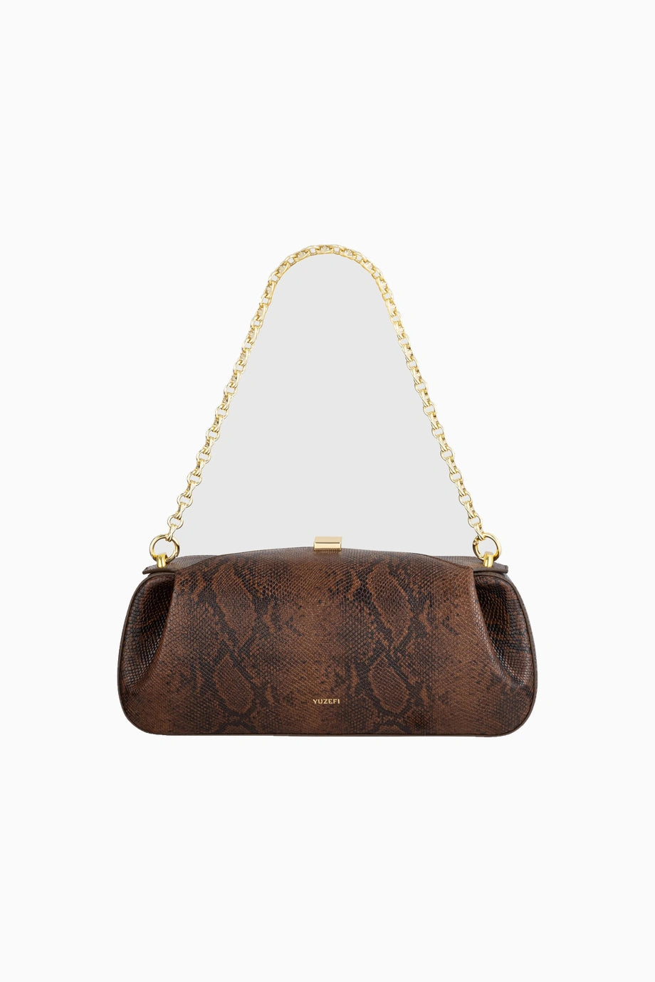 Oyster Embossed Snake %100 Deri El İşçiliği Lüks İtalyan Clutch ve Omuz Çantası