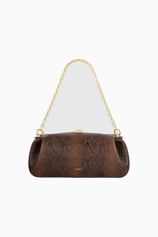 Oyster Embossed Snake %100 Deri El İşçiliği Lüks İtalyan Clutch ve Omuz Çantası