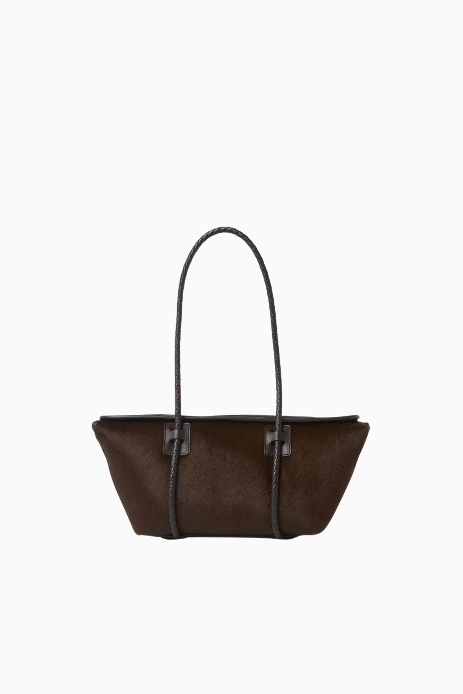 Forna El Yapımı, Dana Tüyü ve Deri Detaylı Zarif Örgü Saplı Omuz Çantası