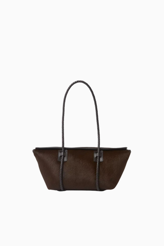 Forna El Yapımı, Dana Tüyü ve Deri Detaylı Zarif Örgü Saplı Omuz Çantası