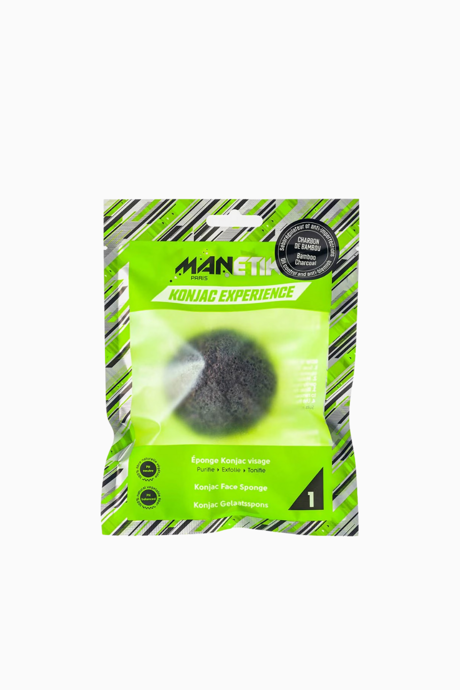 Konjac Yüz Süngeri, Bambus Kömürlü Arındırıcı Erkek Bakımı