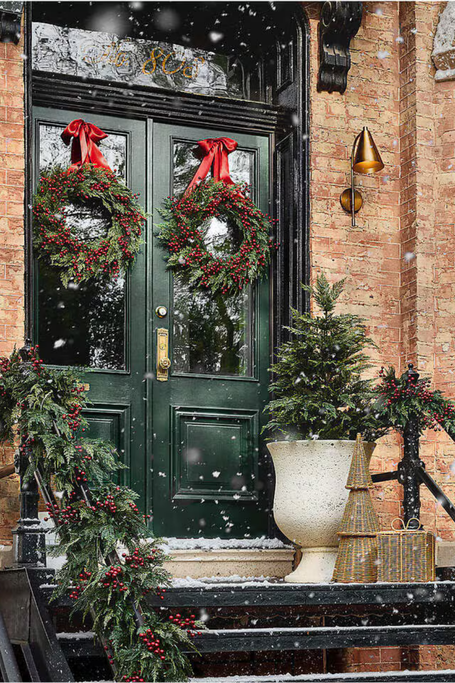 Alford Rattan Ön Kapı Dekor Seti 3’lü Dış Mekan Yılbaşı Süsleri