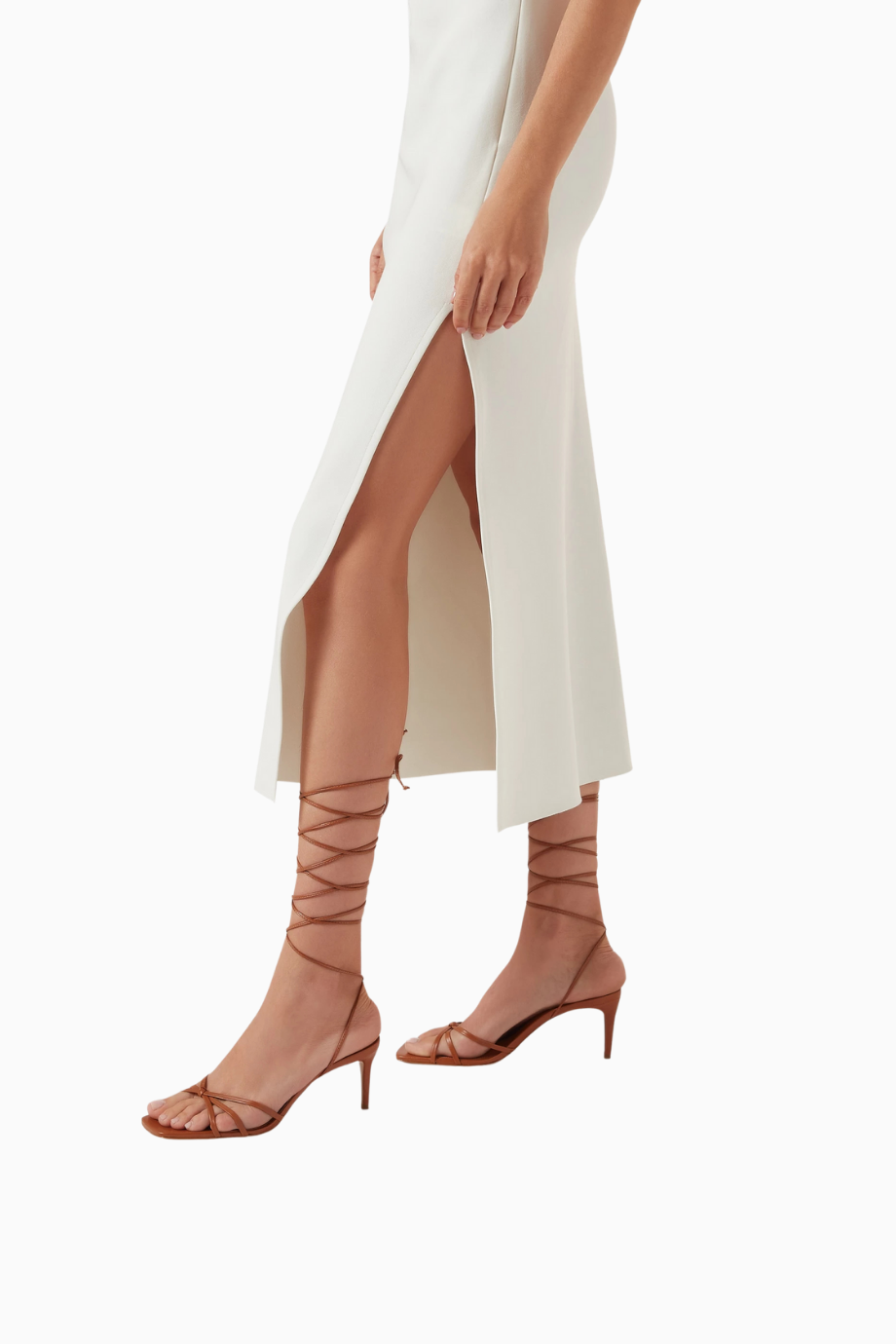 Lace-up Wrap Metalik Deri Bağlamalı Modern Şık Sandalet, Ayarlanabilir Bağcıklı Tasarım