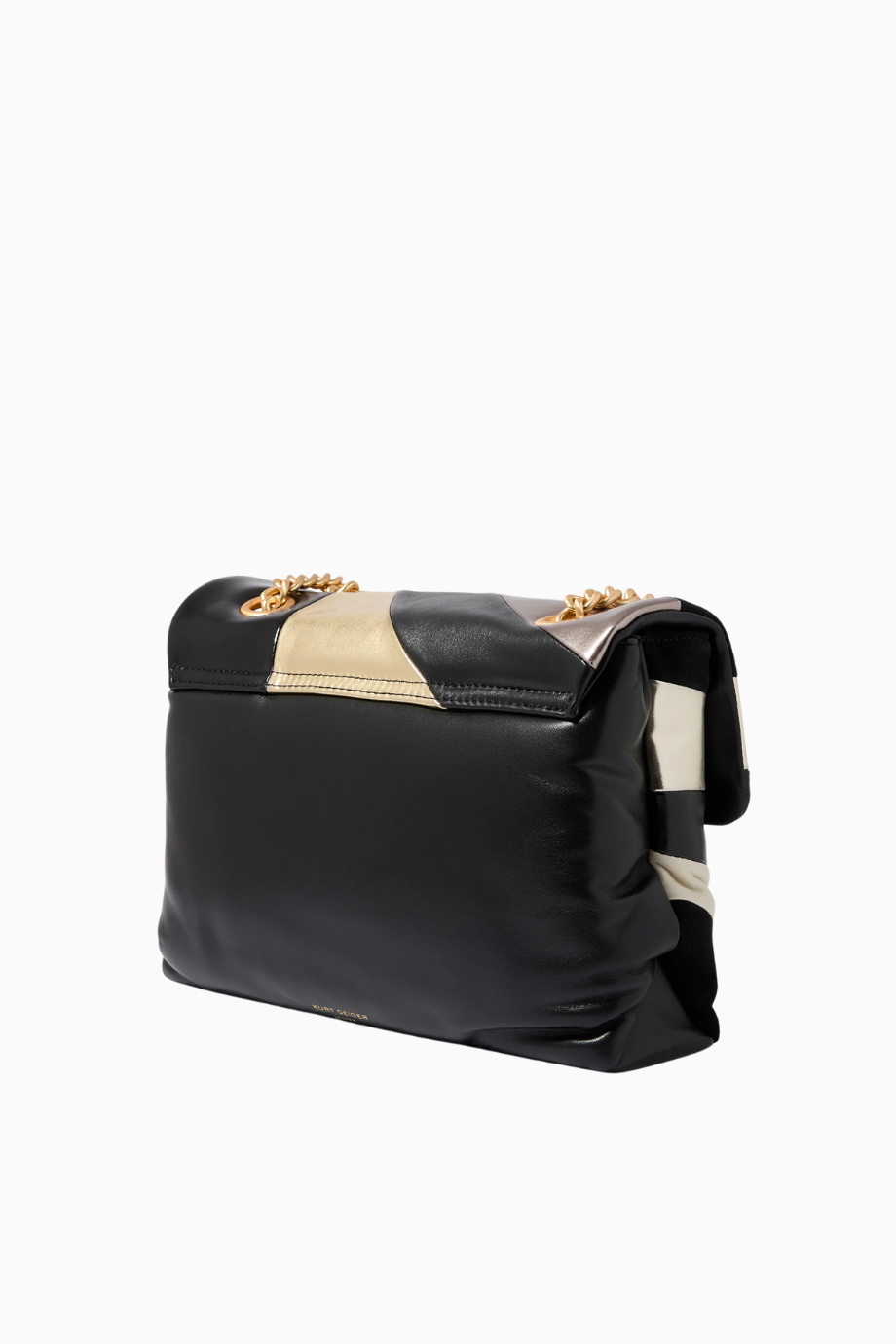 Large Soft Kensington Bag, Metalik Deri ve Altın Detaylarla İddialı Lüks Çanta