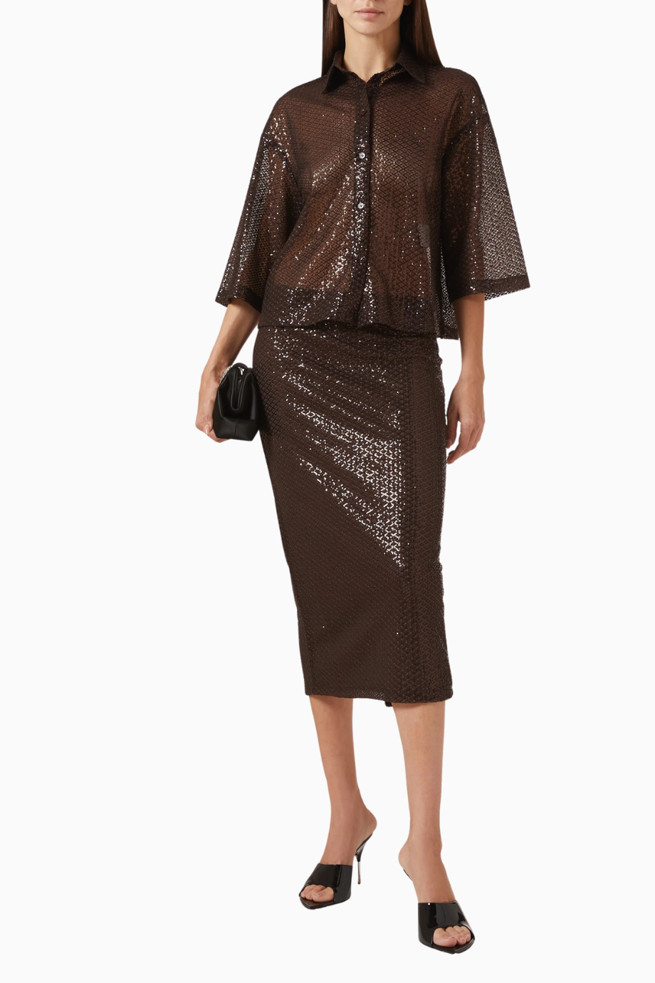 Sequin Embroidered Gömlek, Işıltılı Nakışlı Şık Tasarım