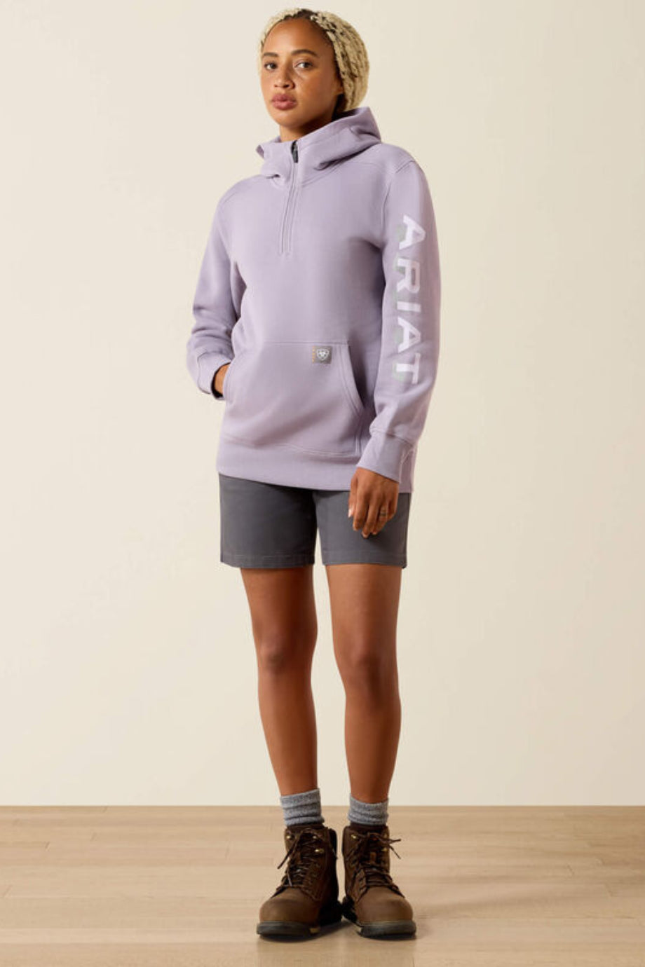 Rebar Yarım Fermuarlı Kapüşonlu Kadın Sweatshirt