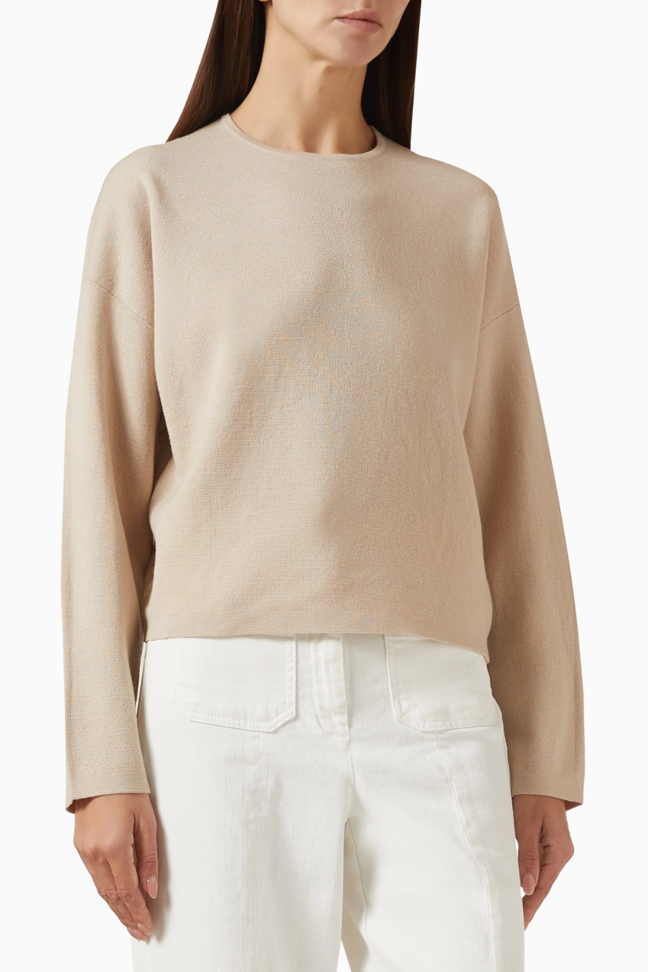 Crewneck Wool Knit Kazak, Yumuşak Saf Yünlü Klasik Basic Tasarım