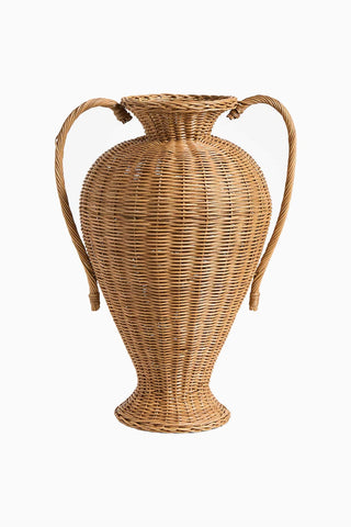 Alford Çift Saplı El Dokuması Büyük Boy Rattan Vazo 61 cm