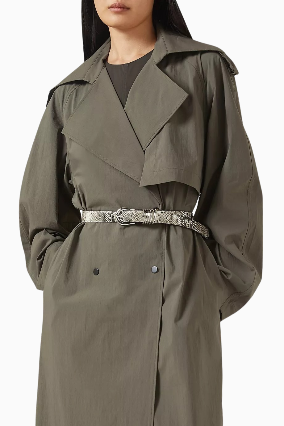 Hollyhock Yılan Desenli Deri Kemer