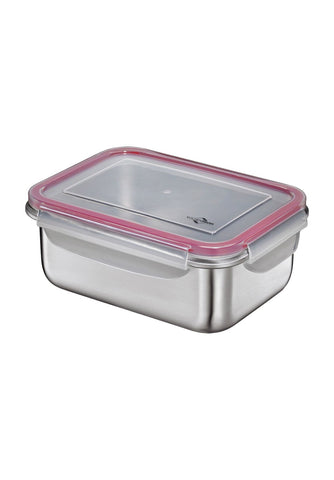 Paslanmaz Çelik Lunchbox 22x16x8,5 cm Şeffaf Kapaklı Saklama Kabı