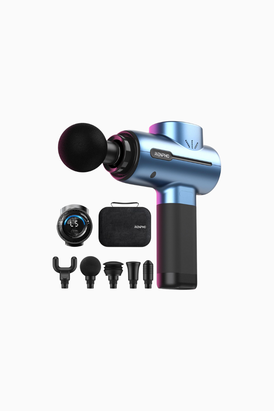 Active Masaj Tabancası, Mavi, Fırçasız Motor, Sessiz ve Hafif Tasarım