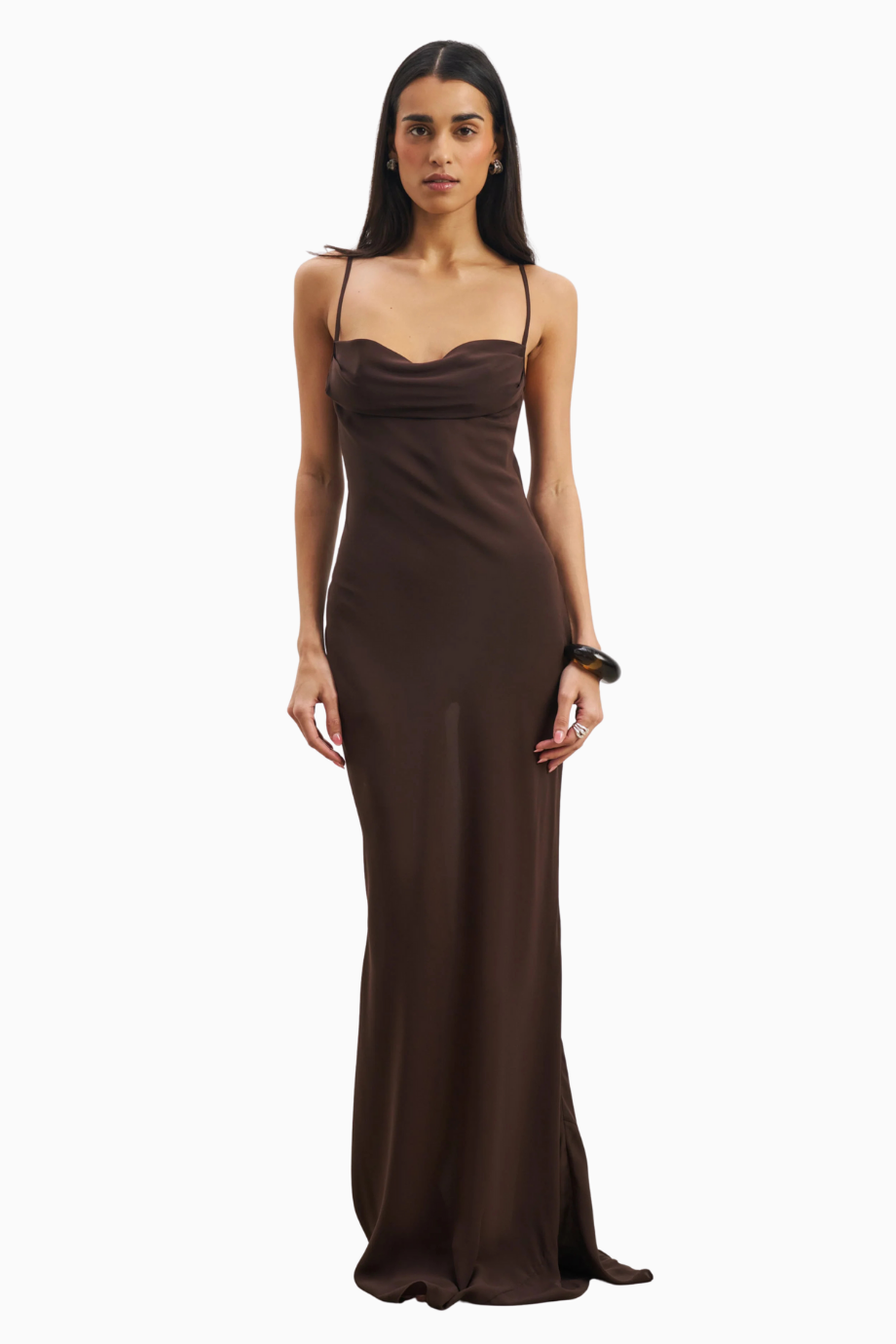 Ruched Chiffon Maxi Dress Kadın Elbise