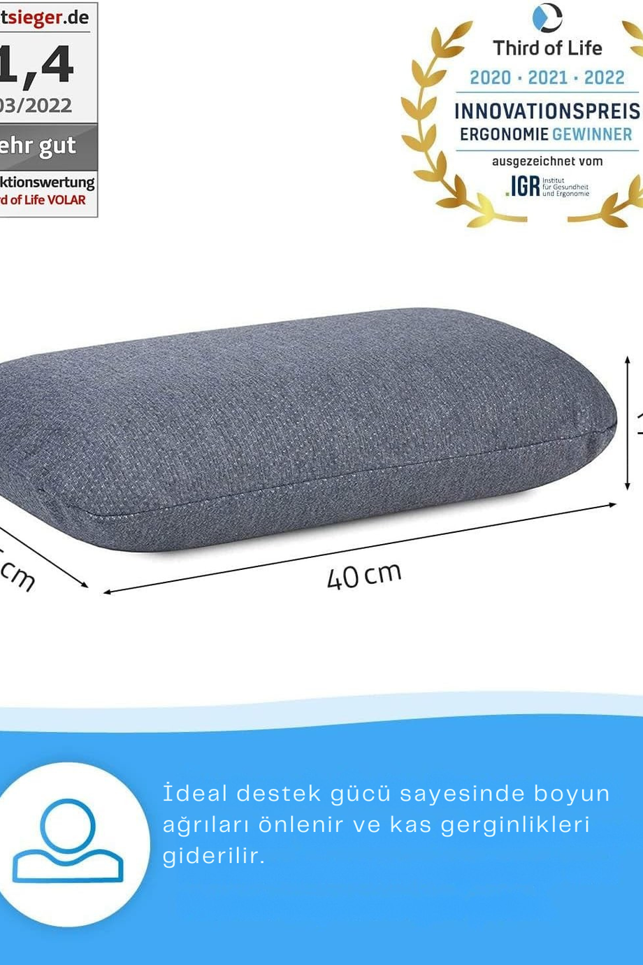QuickDry Seyahat Yastığı, Hafızalı Köpük Boyun Yastığı, Isı Düzenleyici Hızlı Kuruma, Alerji Dostu