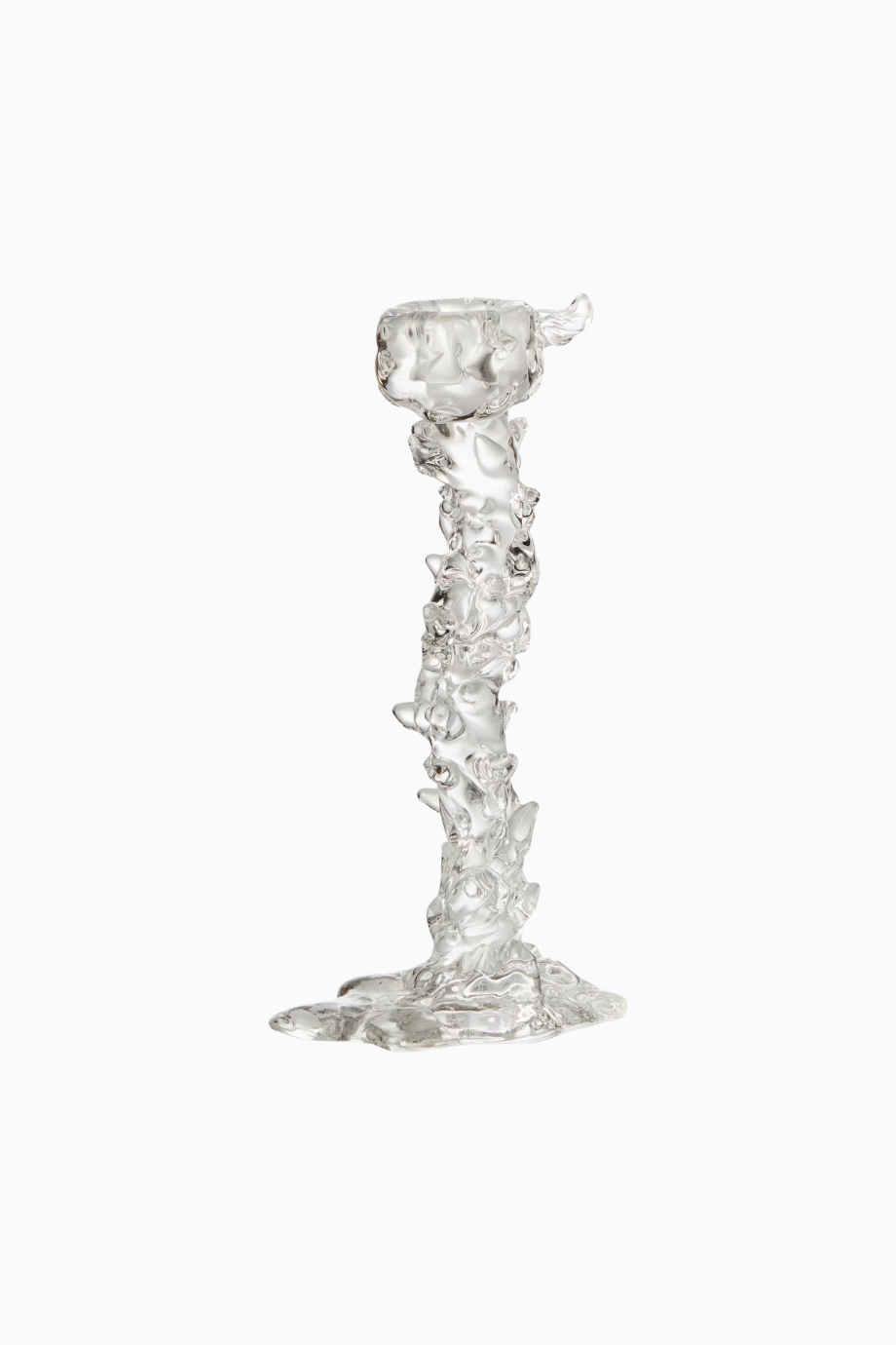 Drip Large Cam Heykelsi Tasarım Mumluk Transparent