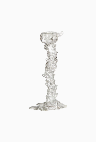 Drip Large Cam Heykelsi Tasarım Mumluk Transparent