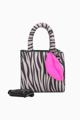 Boxy30 Zebra Desenli Çanta, Gri