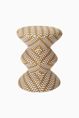 Zig Zag Geometrik Tasarım Oturma Taburesi Çok Renkli