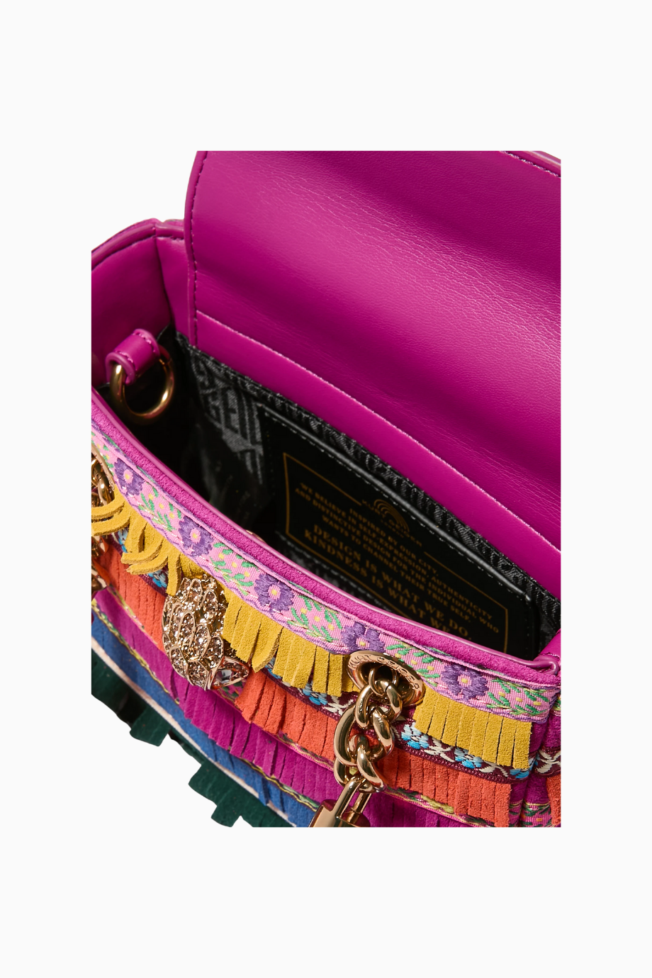Kurt Geiger Kensington Mini Patterned Handbag, Deri ve Polyesterle Modern Tasarımın İfadesi