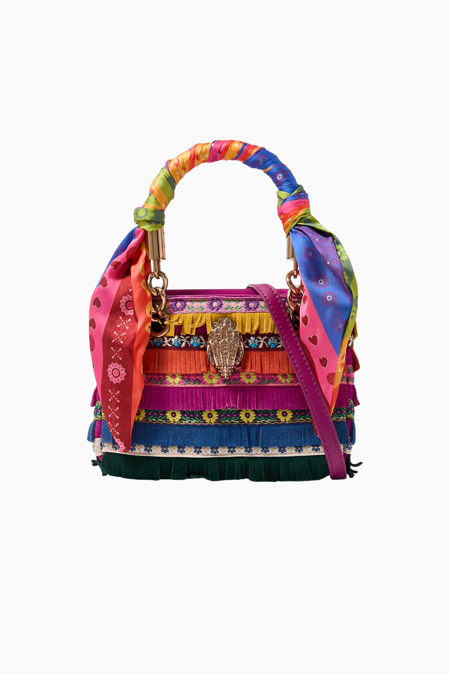 Kurt Geiger Kensington Mini Patterned Handbag, Deri ve Polyesterle Modern Tasarımın İfadesi