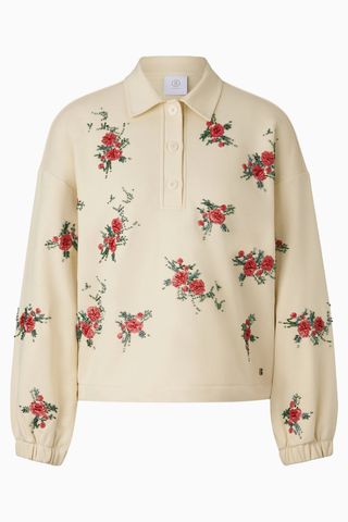Bijou Taş Detaylı Oversize Polo Sweatshirt