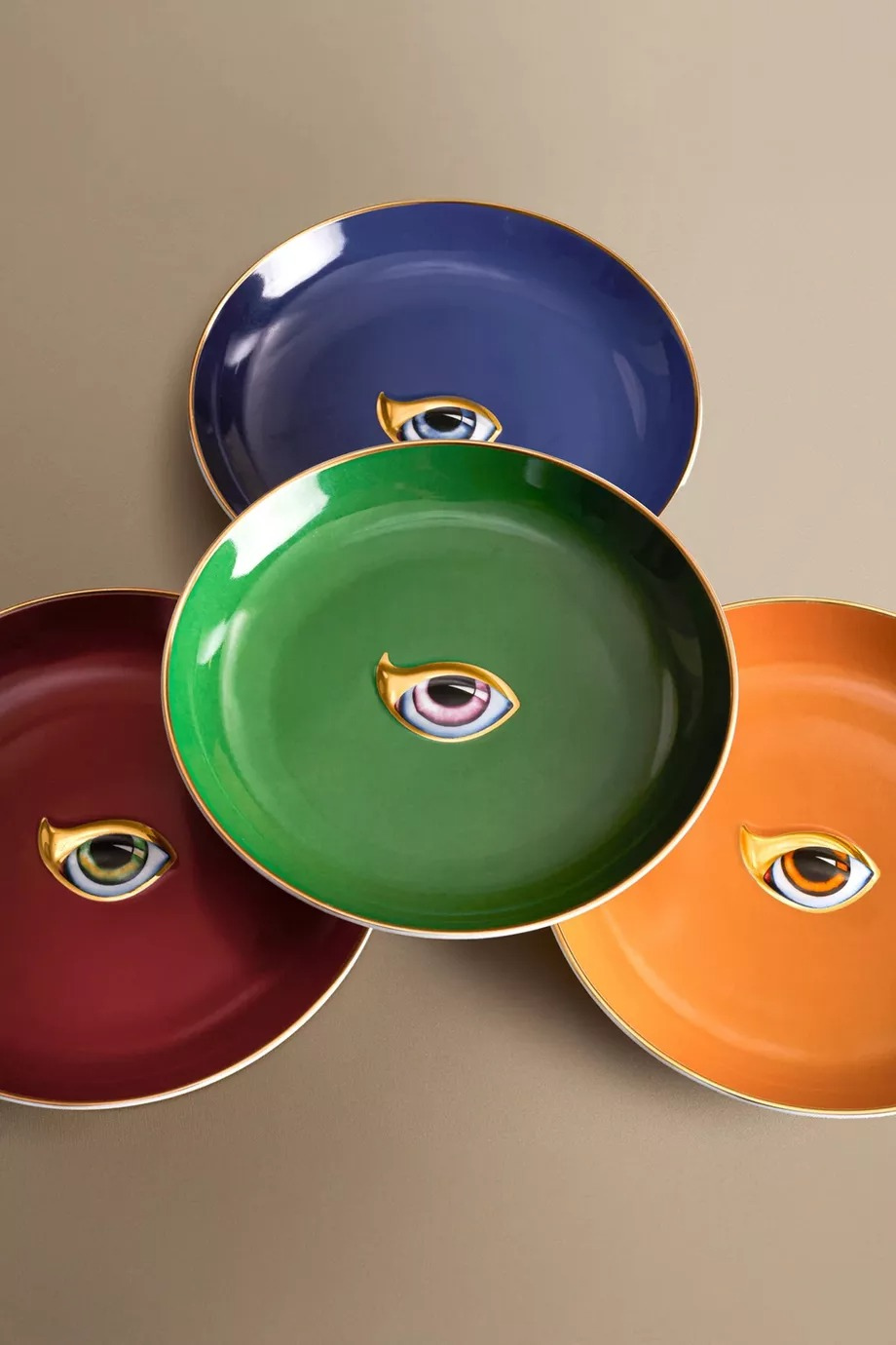 Lito 4’lü Porselen Tabak Seti, 24K Altın Detaylı