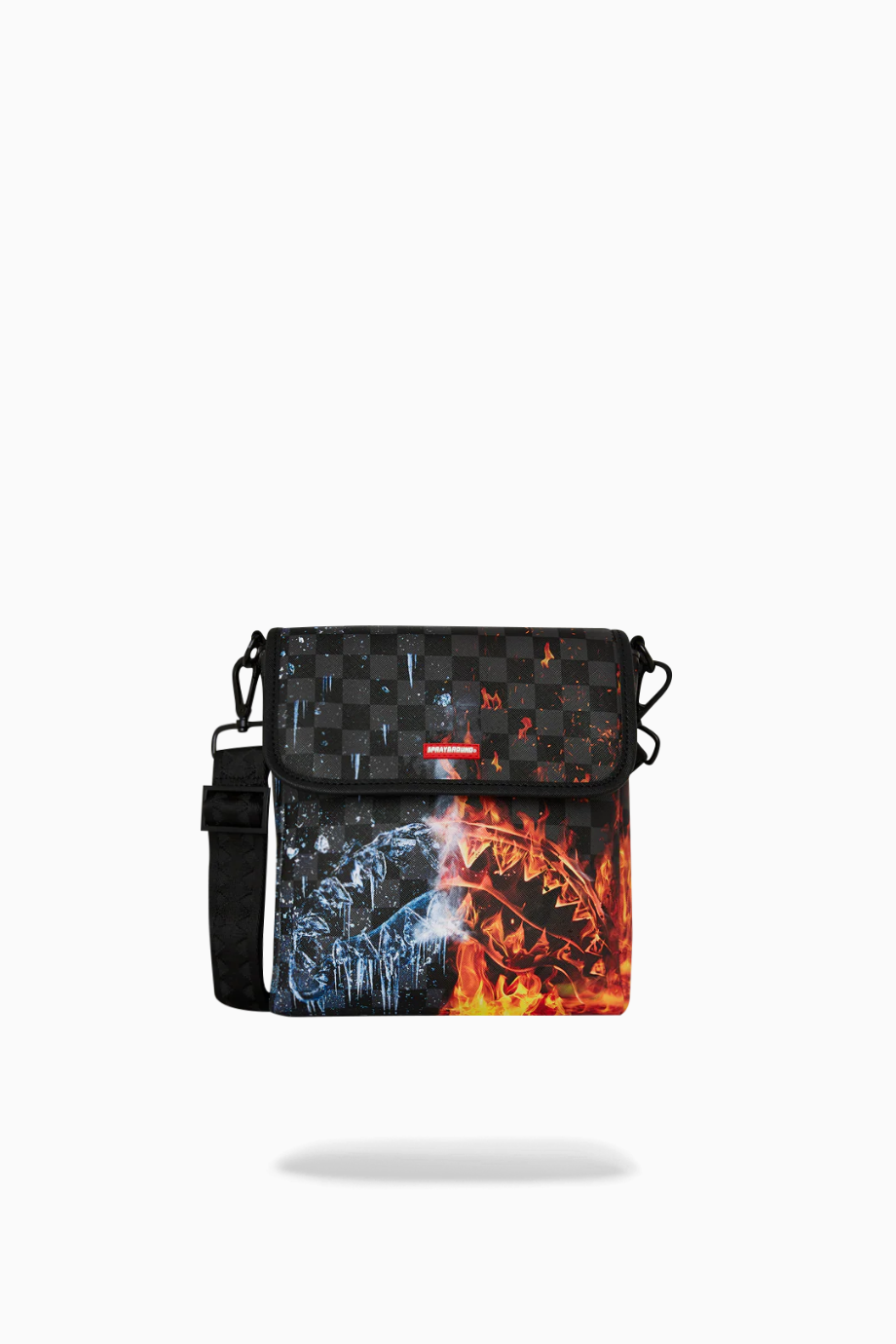 Fire & Ice Shark Messenger Sling, Lüks Unisex Deri Omuz Çantası, Sınırlı Sayıda