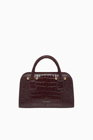 Mini Georgia Bordo Kroko Deri Lüks Tote Çanta, Günlük ve Özel Kullanım