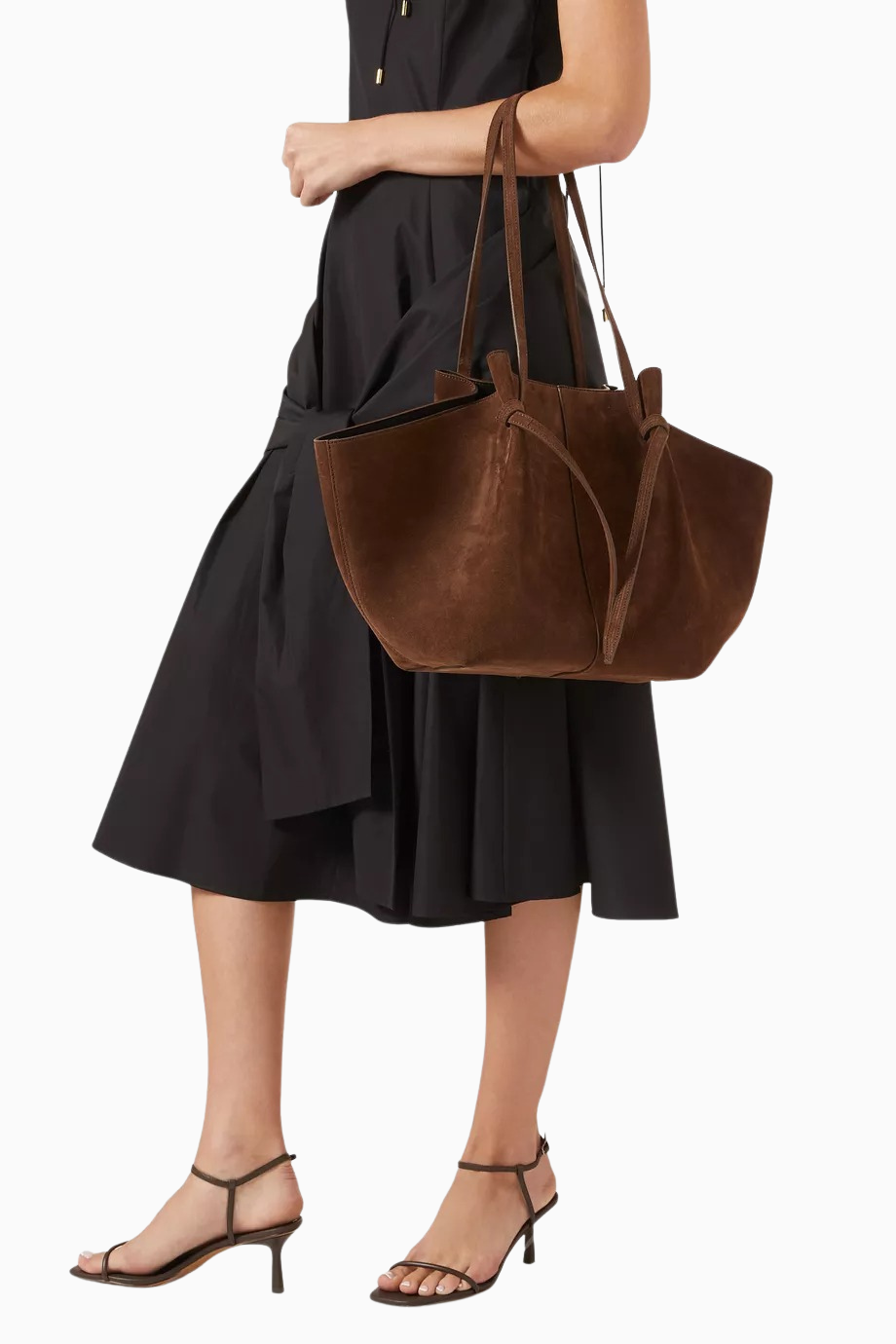 Large Mochi Kahverengi, Süet Lüks Geniş Tote Omuz Çantası