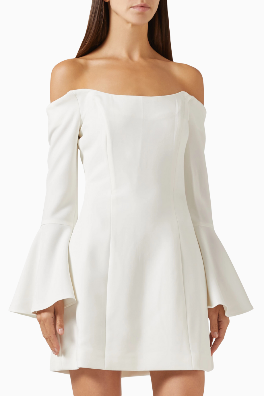 Hazelle Off-Shoulder Mini Elbise, Beyaz Zarif ve Şık Tasarım