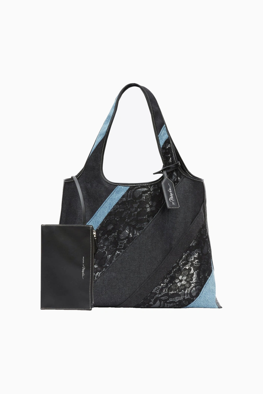 Dantel Patchwork Denim Market Lüks Tasarım Kadın Tote Çanta