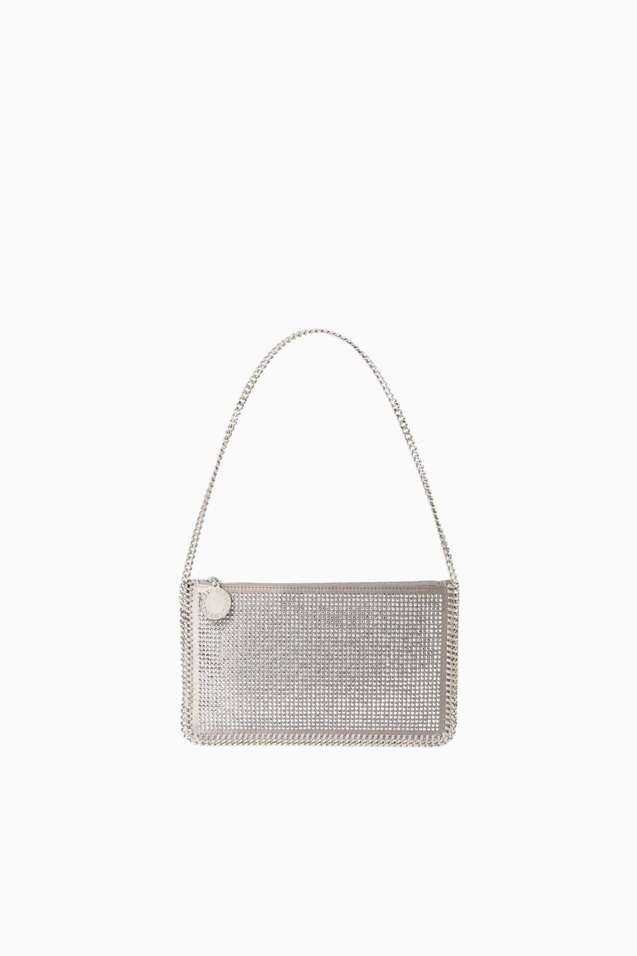 Hotfix Taşlı Vegan Falabella Pochette, Zincir Detaylı Omuz Çantası