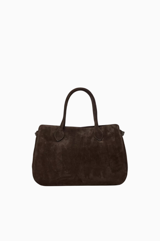 Oversized Patrizia Koyu Kahverengi Grenli Deri, Zarif ve Lüks Büyük Tote Çanta
