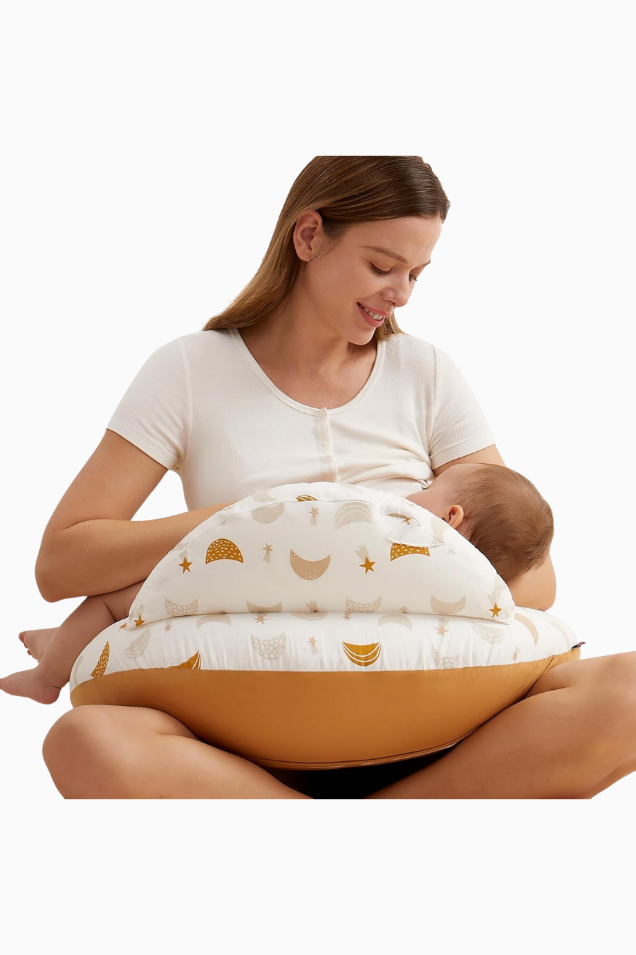 Güvenlik Kenarlı Ergonomik Emzirme Yastığı, Ayarlanabilir Kemerli