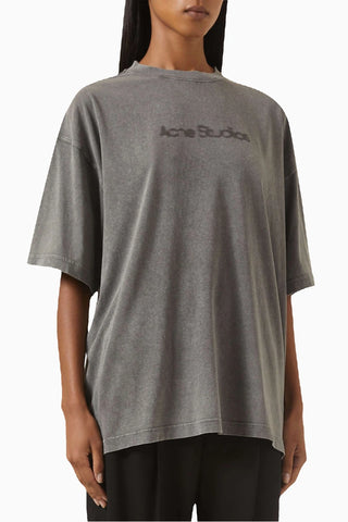 Blurred Logo T-shirt Gri Rahat Tasarım