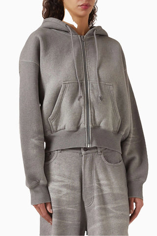 Gri Hoodie Ön Fermuarlı, Konforlu ve Rahat Tasarım