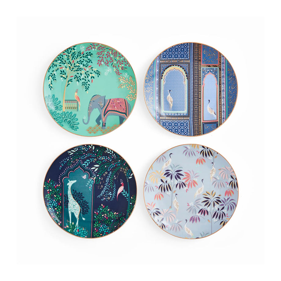Sara Miller Hindistan Tatlı Tabakları, 4'lü Set