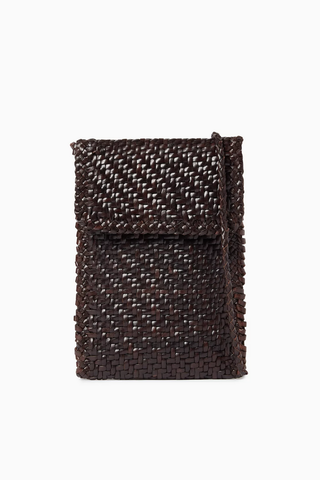 Dokuma Deri Telefon Askılı Çanta, Şık & Pratik, Çapraz Askı