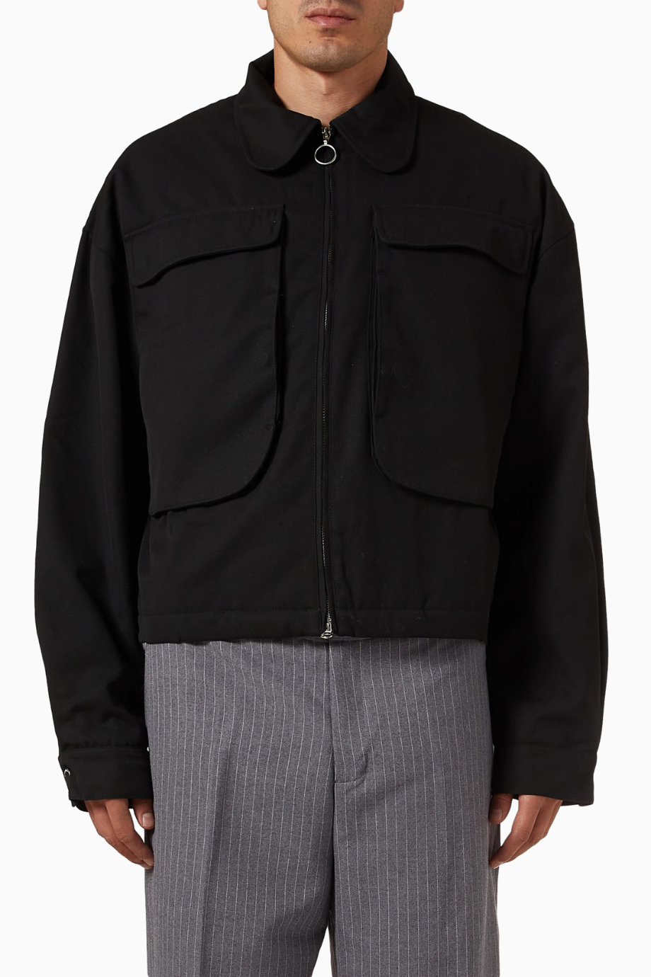 Big Pocket Twill Jacket Siyah Erkek Ceket