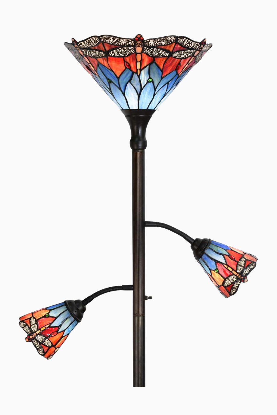 El Yapımı Tiffany Style 3 Işıklı Ayaklı Lambader 178 cm