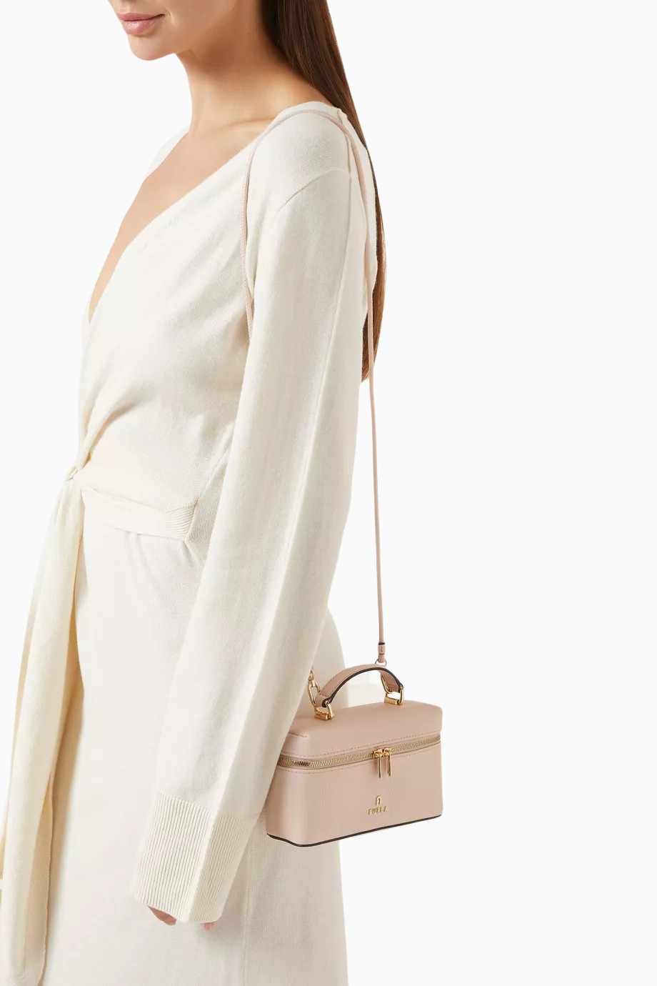 Mini Camelia Açık Pembe Deri Vanity Bag, Lüks ve Çok Yönlü Kullanım