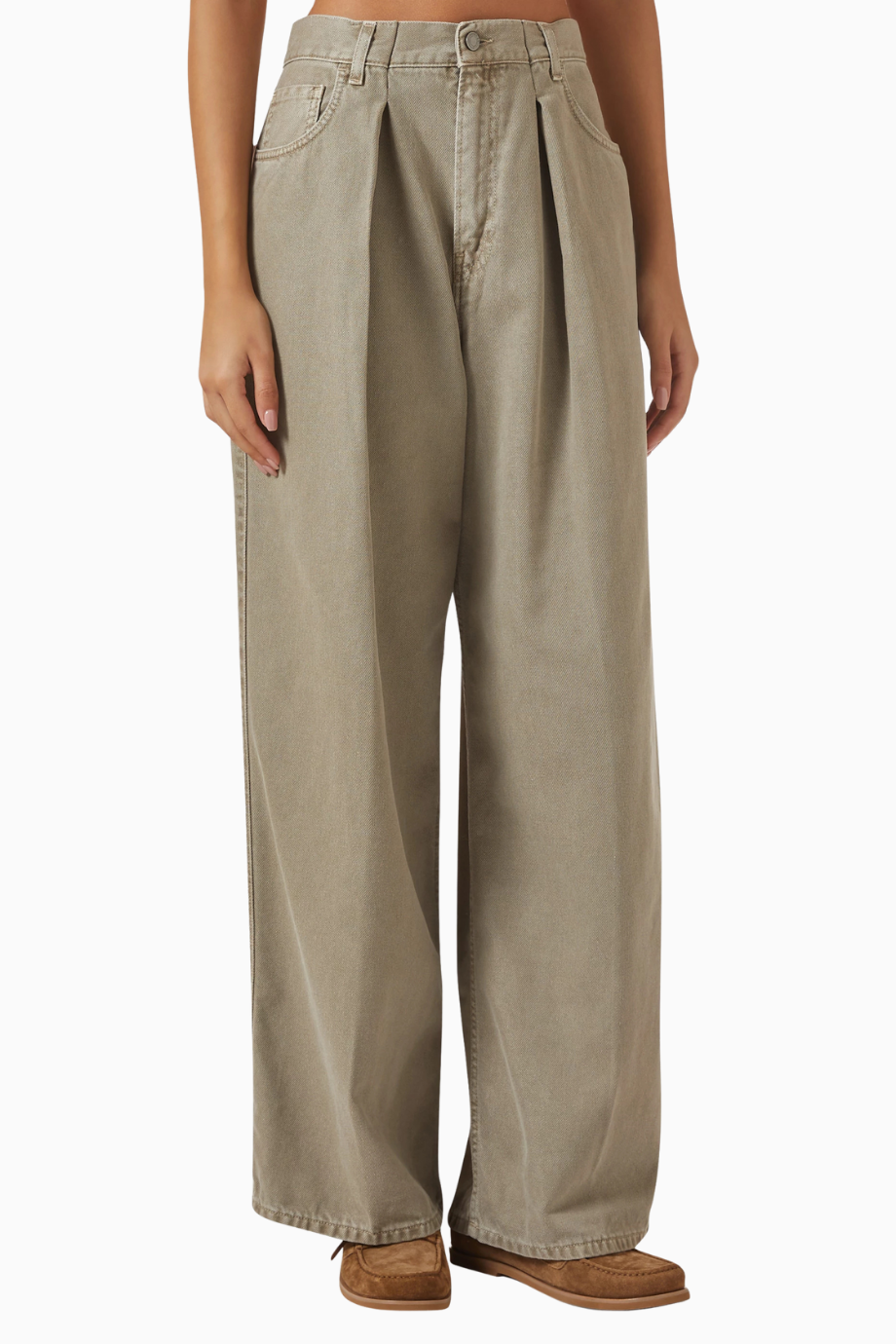 Candy Kısa Pantolon, Bej-Organik Pamuklu Modern Kadın Pantolonu