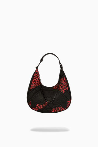 Red Leopard Puffer Vice Shoulder Bag, Unisex Lüks Omuz Çantası, Sınırlı Sayıda