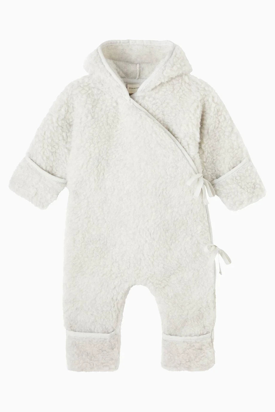 Teddy Dokulu Lüks Tasarım, Bebek Kapüşonlu %100 Yün Tulum