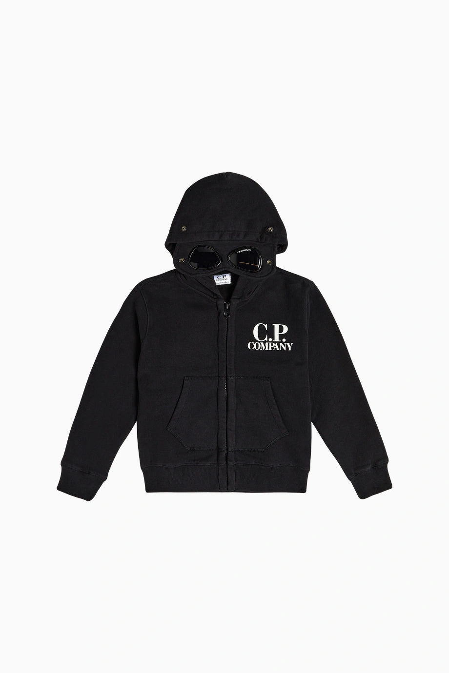 Goggle Siyah Çocuk Fermuarlı Kapüşonlu Sweatshirt