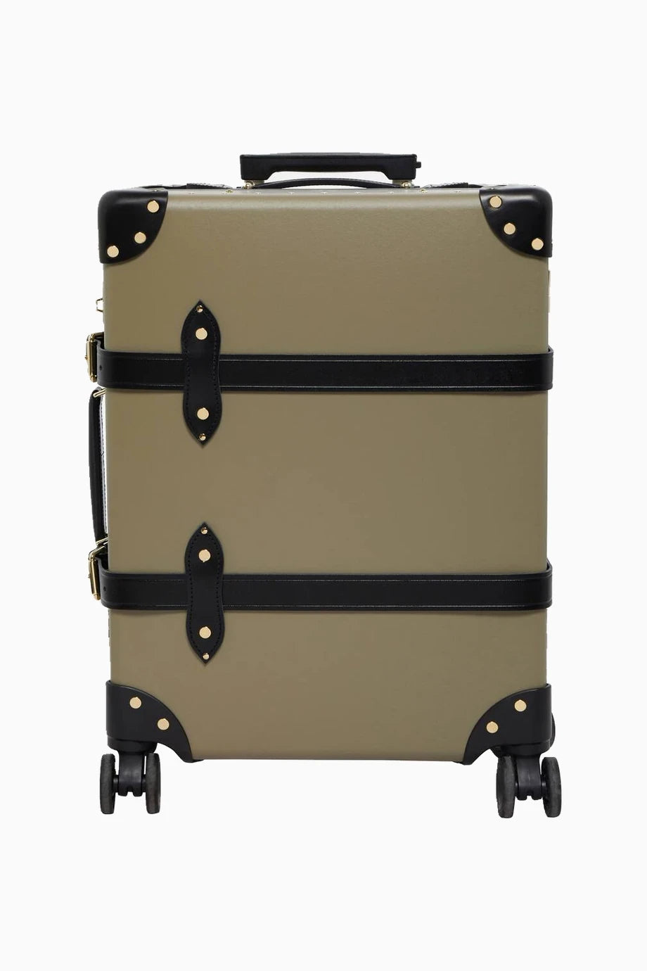 Centenary El İşçiliği Deri Detaylı Tasarım, Kabin Boy Valiz Siyah-Yeşil