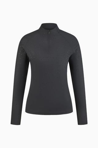 Selection 1322 Taş Detaylı Lüks Fermuarlı Spor Kadın Sweatshirt