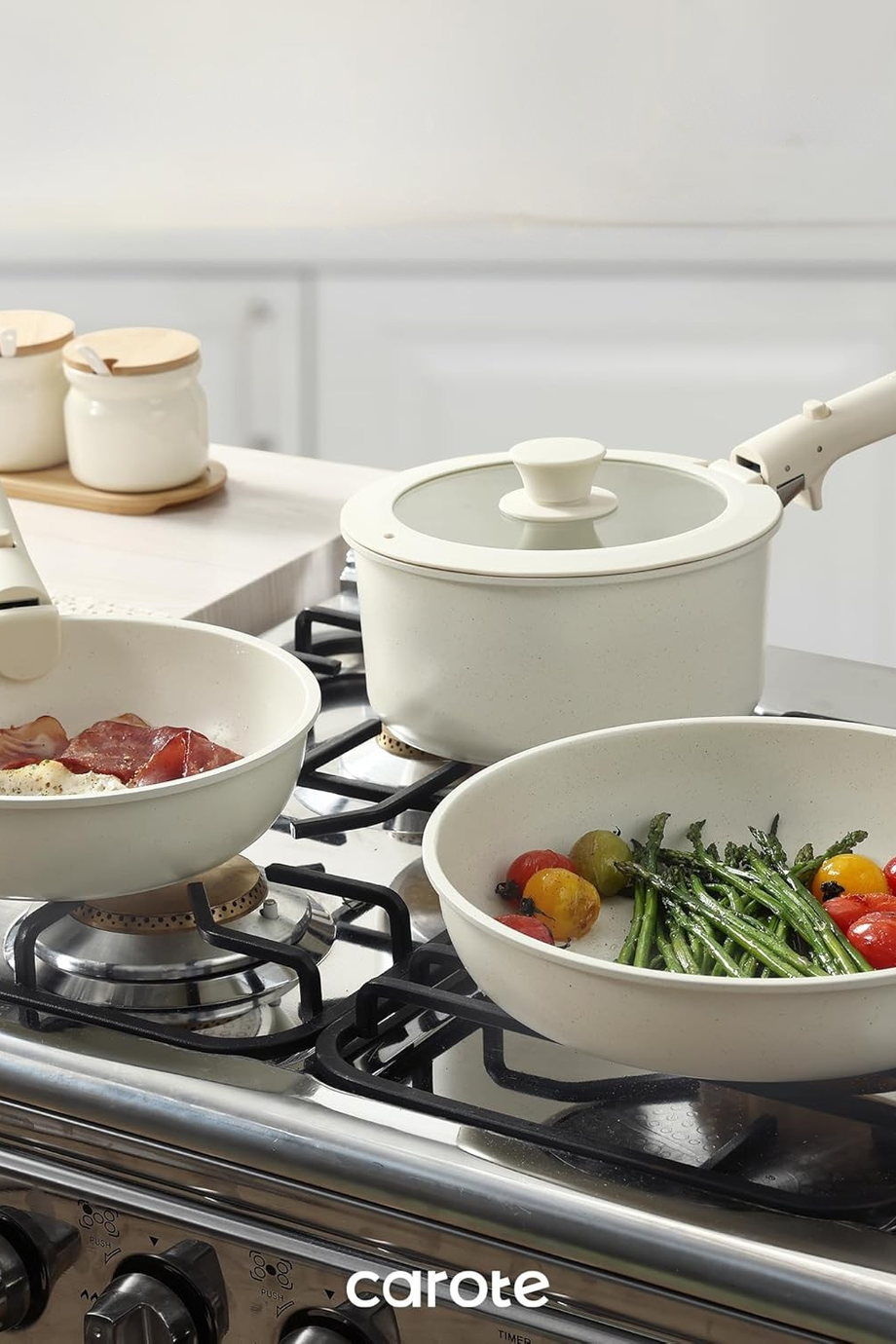 15 Parça Tencere ve Tava Seti, Çıkarılabilir Saplı, Yapışmaz Kaplama, Fırın ve Bulaşık Makinesine Uygun