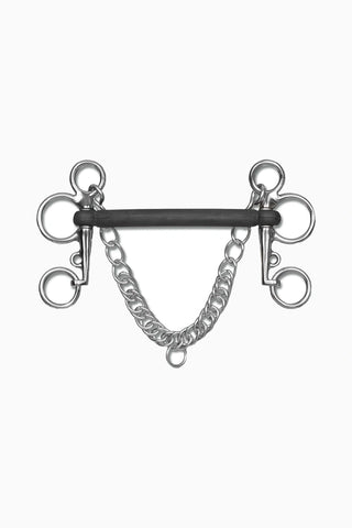 Kauçuk Pelham At Ağızlığı Sabit Damaklı 5 cm Alt Kollu 15 mm