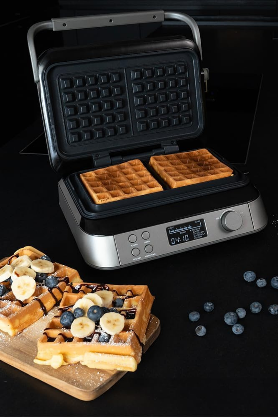 Double Belçika Waffle Makinesi 1600W LCD Ekranlı