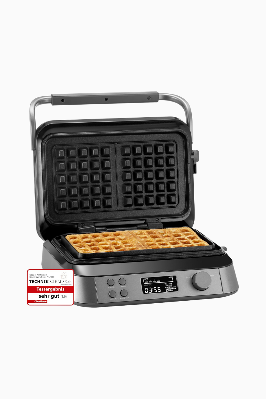 Double Belçika Waffle Makinesi 1600W LCD Ekranlı